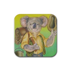 Koala Swag Hat Rubber Drinks Coaster (square)