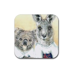 Kanga Twins Rubber Drinks Coaster (square)