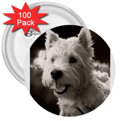 Westie Puppy 100 Pack Large Button (round) by Koalasandkangasplus