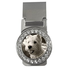 Westie Puppy Money Clip With Gemstones (round) by Koalasandkangasplus