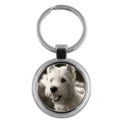 Westie Puppy Key Chain (round) by Koalasandkangasplus