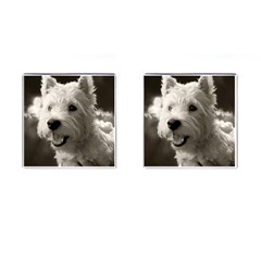 Westie Puppy Square Cuff Links by Koalasandkangasplus