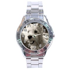 Westie Puppy Stainless Steel Analogue Watch (round)