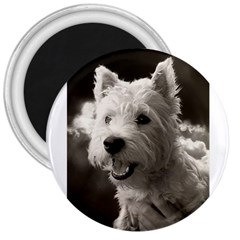 Westie Puppy Large Magnet (round)