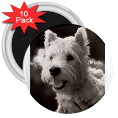 Westie Puppy 10 Pack Large Magnet (round) by Koalasandkangasplus