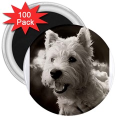 Westie Puppy 100 Pack Large Magnet (round)