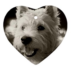 Westie Puppy Heart Ceramic Ornament (heart)