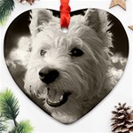 westie.puppy.heart Ceramic Ornament (Heart) Front