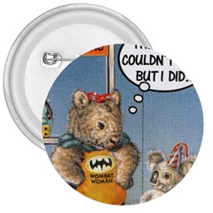 Wombat Woman Large Button (round)