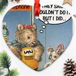 Wombat Woman Ceramic Ornament (Heart) Front