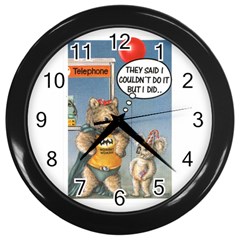 Wombat Woman Black Wall Clock by Koalasandkangasplus