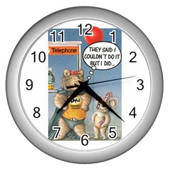 Wombat Woman Silver Wall Clock