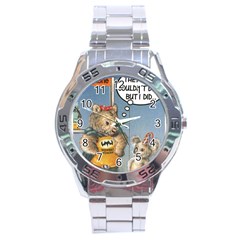 Wombat Woman Stainless Steel Analogue Watch (round) by Koalasandkangasplus