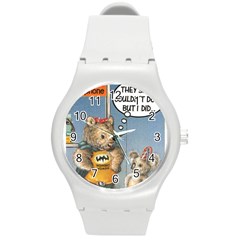 Wombat Woman Round Plastic Sport Watch Medium by Koalasandkangasplus