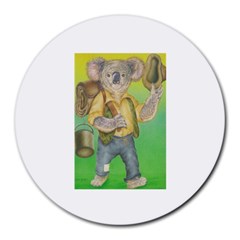 Green Gold Swaggie 8  Mouse Pad (round) by Koalasandkangasplus