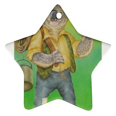 Green Gold Swaggie Ceramic Ornament (star)