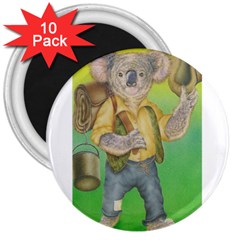 Green Gold Swaggie 10 Pack Large Magnet (round)