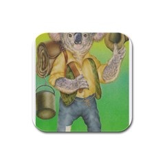 Green Gold Swaggie 4 Pack Rubber Drinks Coaster (square)