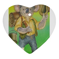 Green Gold Swaggie Heart Ornament (two Sides) by Koalasandkangasplus