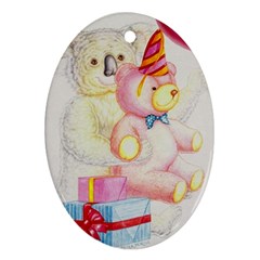 Koala And Bear  Ceramic Ornament (oval)