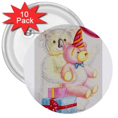 Koala And Bear  10 Pack Large Button (round)