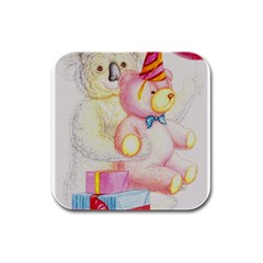 Koala And Bear  4 Pack Rubber Drinks Coaster (square)