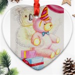 Koala And Bear  Heart Ornament (Two Sides) Back