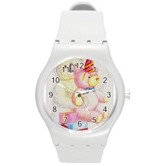 Koala And Bear  Round Plastic Sport Watch Medium