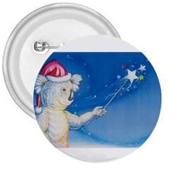 Santa Wand Koala Large Button (round) by Koalasandkangasplus