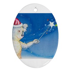 Santa Wand Koala Ceramic Ornament (oval) by Koalasandkangasplus