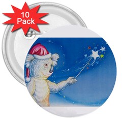 Santa Wand Koala 10 Pack Large Button (round)