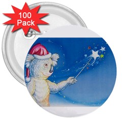 Santa Wand Koala 100 Pack Large Button (round) by Koalasandkangasplus