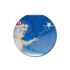 Santa Wand Koala 4 Pack Rubber Drinks Coaster (round)