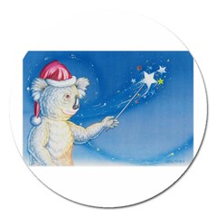 Santa Wand Koala Extra Large Sticker Magnet (round)