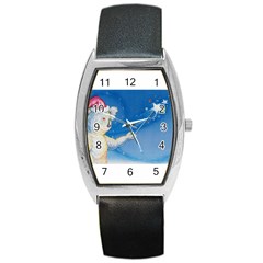 Santa Wand Koala Black Leather Watch (tonneau)