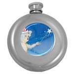 Santa Wand koala Hip Flask (Round) Front