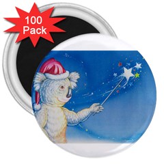 Santa Wand Koala 100 Pack Large Magnet (round) by Koalasandkangasplus