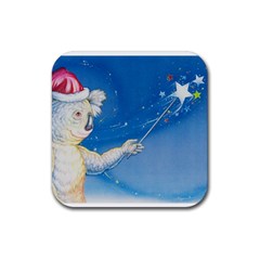 Santa Wand Koala Rubber Drinks Coaster (square)