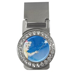 Santa Wand Koala Money Clip With Gemstones (round)