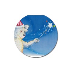 Santa Wand Koala Large Sticker Magnet (round)