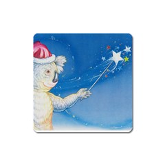 Santa Wand Koala Large Sticker Magnet (square) by Koalasandkangasplus