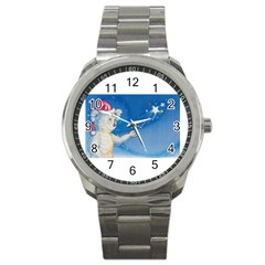 Santa Wand Koala Stainless Steel Sports Watch (round) by Koalasandkangasplus